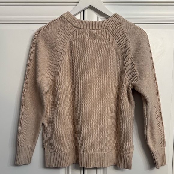 GAP Women's Size Medium Cotton Textured Crew Neck Cream/Blush Pink Sweater - Picture 5 of 8